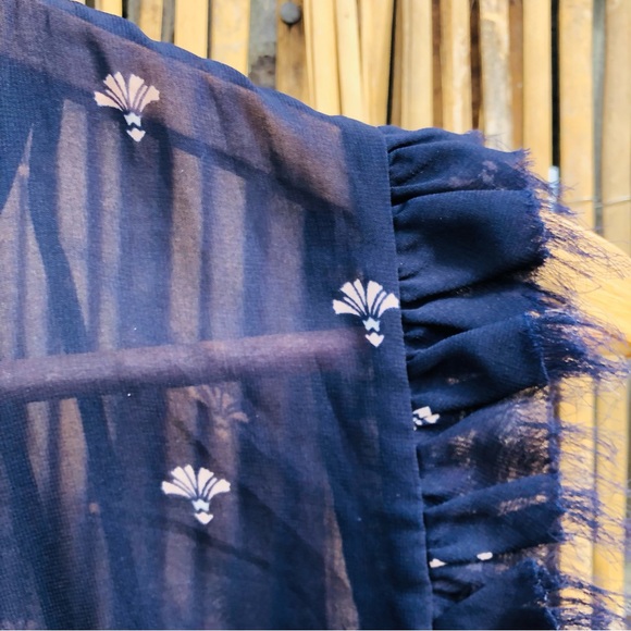 SOLD Portmans Navy Detailed High Neck Top w/ Pin Tucks 12 - Picture 14 of 17